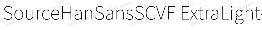 SourceHanSansSCVF ExtraLight字体转换